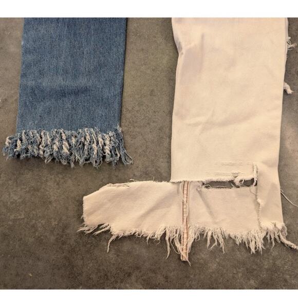 Architect Jean Co High-Rise Distressed Frayed Denim Bleached Women's Size 30 90s - Picture 6 of 15